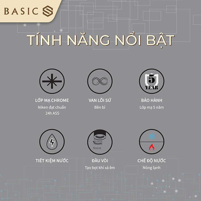 Tính năng nổi bật của vòi chậu nóng lạnh Basic BW-606V