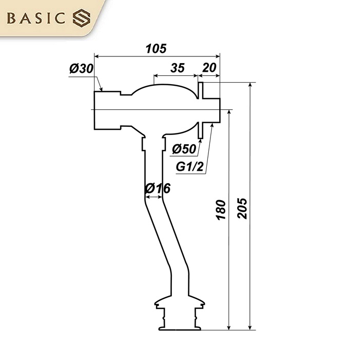 Van nhấn xả tiểu Basic BP-010