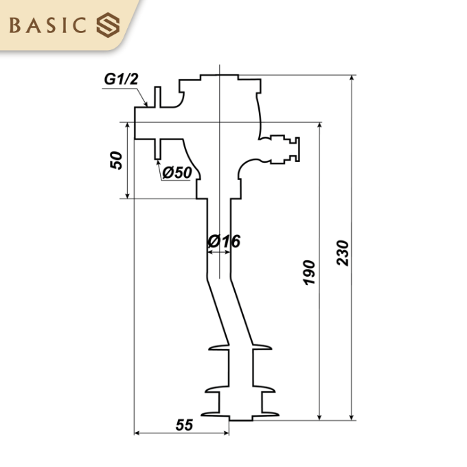 Van nhấn xả tiểu Basic BP-011