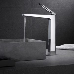 Vòi lavabo nóng lạnh Basic Lucas-H màu chrome (Vòi cao)