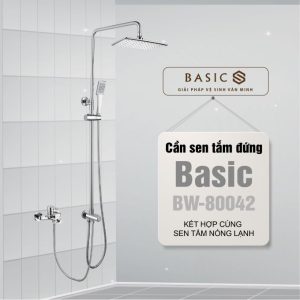 Thân sen tắm đứng Basic BW-80043 - Kết nối với máy nóng lạnh