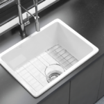 Chậu bếp dương vành bằng sứ FFC kháng khuẩn Basic BS-K3018