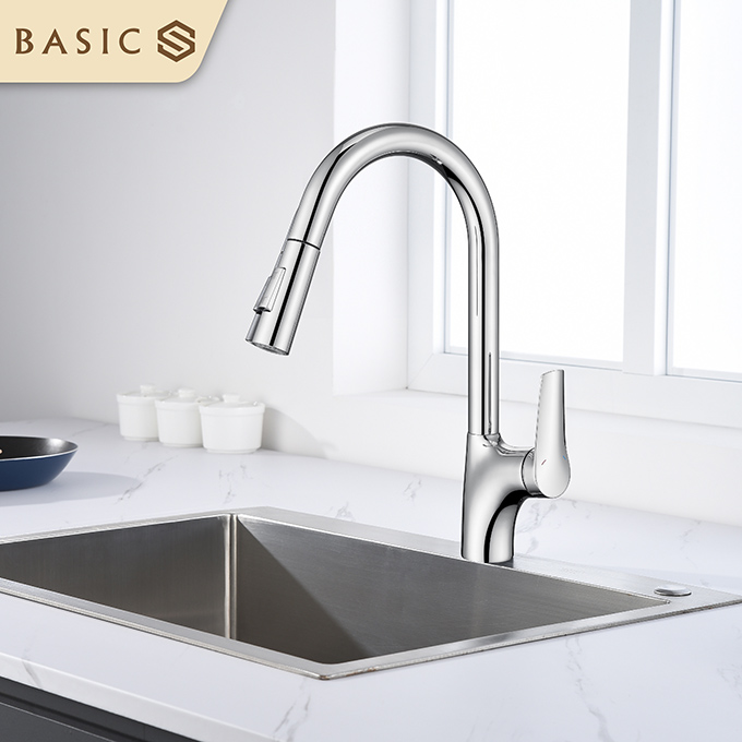 Vòi bếp nóng lạnh Basic BK-68309 - Màu Chrome
