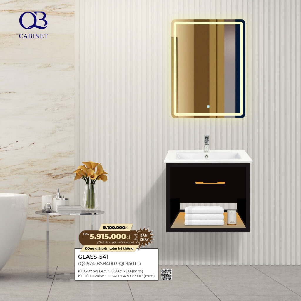 Bộ tủ Cabinet thủy tinh kháng khuẩn GLASS-541