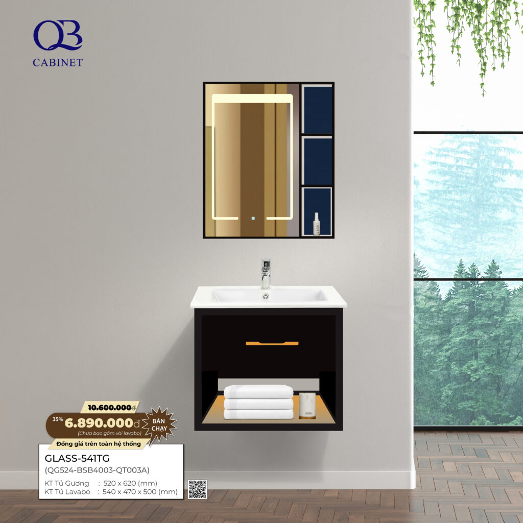 Bộ tủ Cabinet thủy tinh kháng khuẩn GLASS-541TG