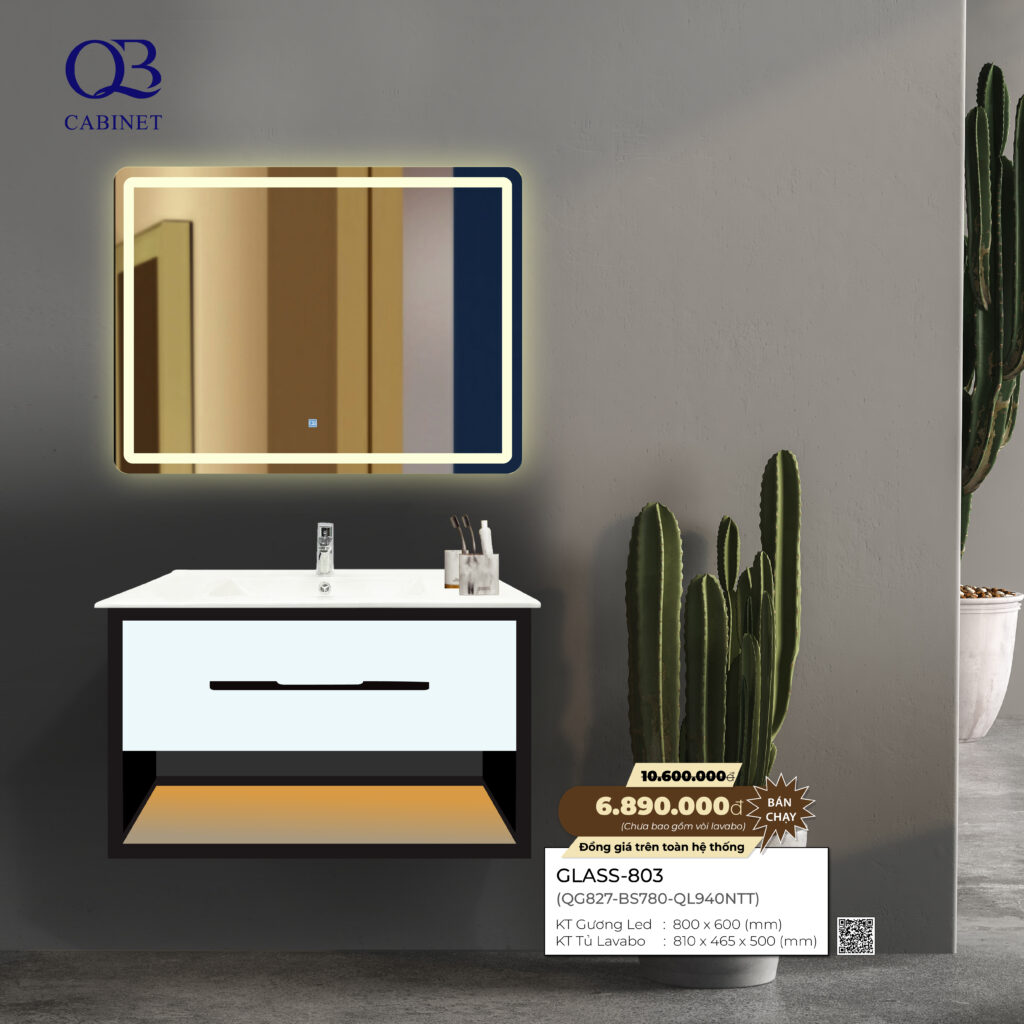 Bộ tủ Cabinet thủy tinh kháng khuẩn GLASS-803