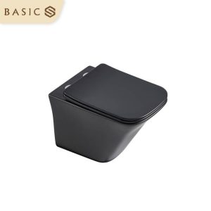 Bồn cầu treo tường vuông Basic Cara-WB (Đen mờ)