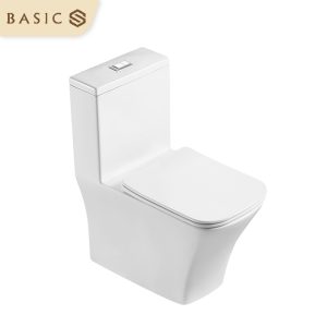 Bồn cầu một khối dáng vuông cao cấp Basic Cara