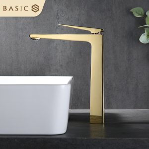 Vòi lavabo nóng lạnh Basic Lucas-HG màu PVD Gold (Vòi cao)