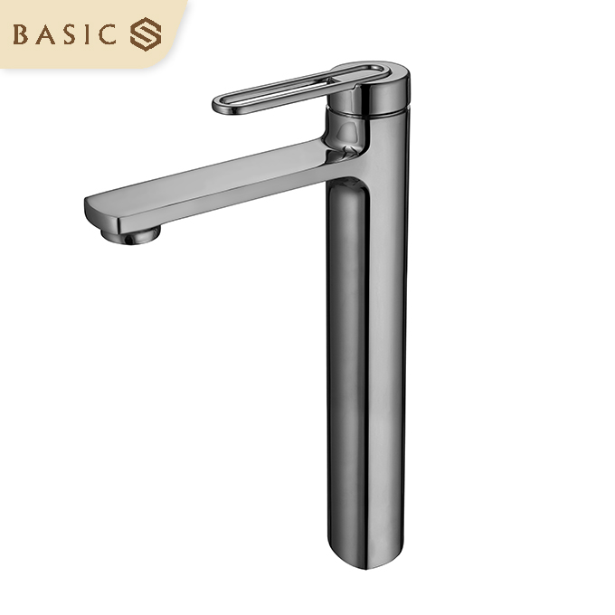 Vòi lavabo nóng lạnh Basic Cara-HT màu PVD Titan (Vòi cao)